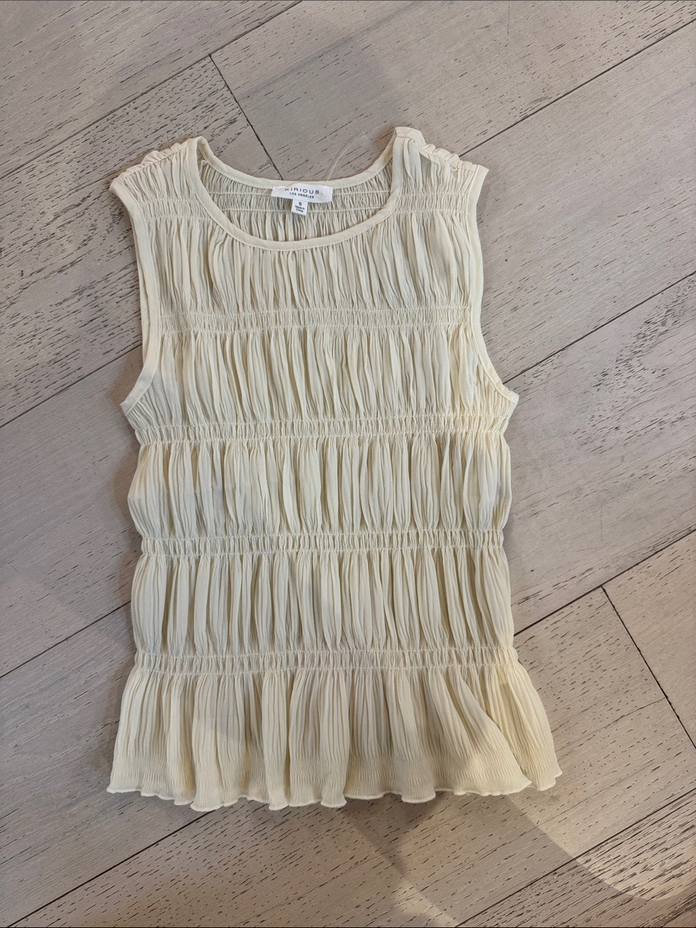 Vince Cream Pleated Sleeveless Camisole